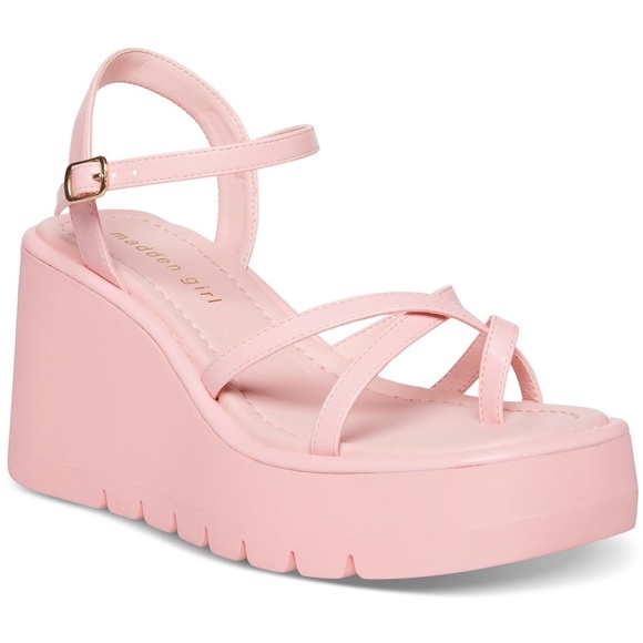 Madden Girl | Vaultt Wedge Platform Strappy Sandal in Pink Paris, size 8.5 - Picture 1 of 10
